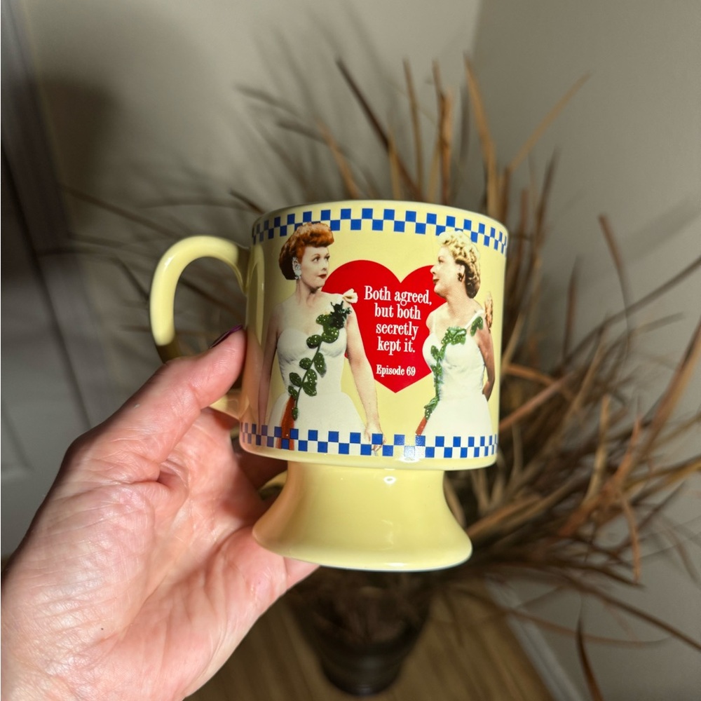 Vintage Style Yellow Mug with Classic TV Show Design, I love Lucy episode 69